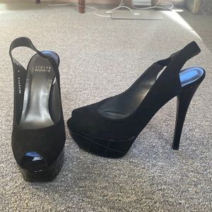 Stuart Weitzman suede and patent leather shoe.  Size 8M. Never worn.